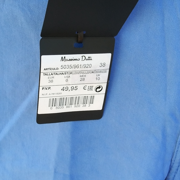 Massimo Dutti Skinny Fit Blue Flare Pants - Picture 4 of 6